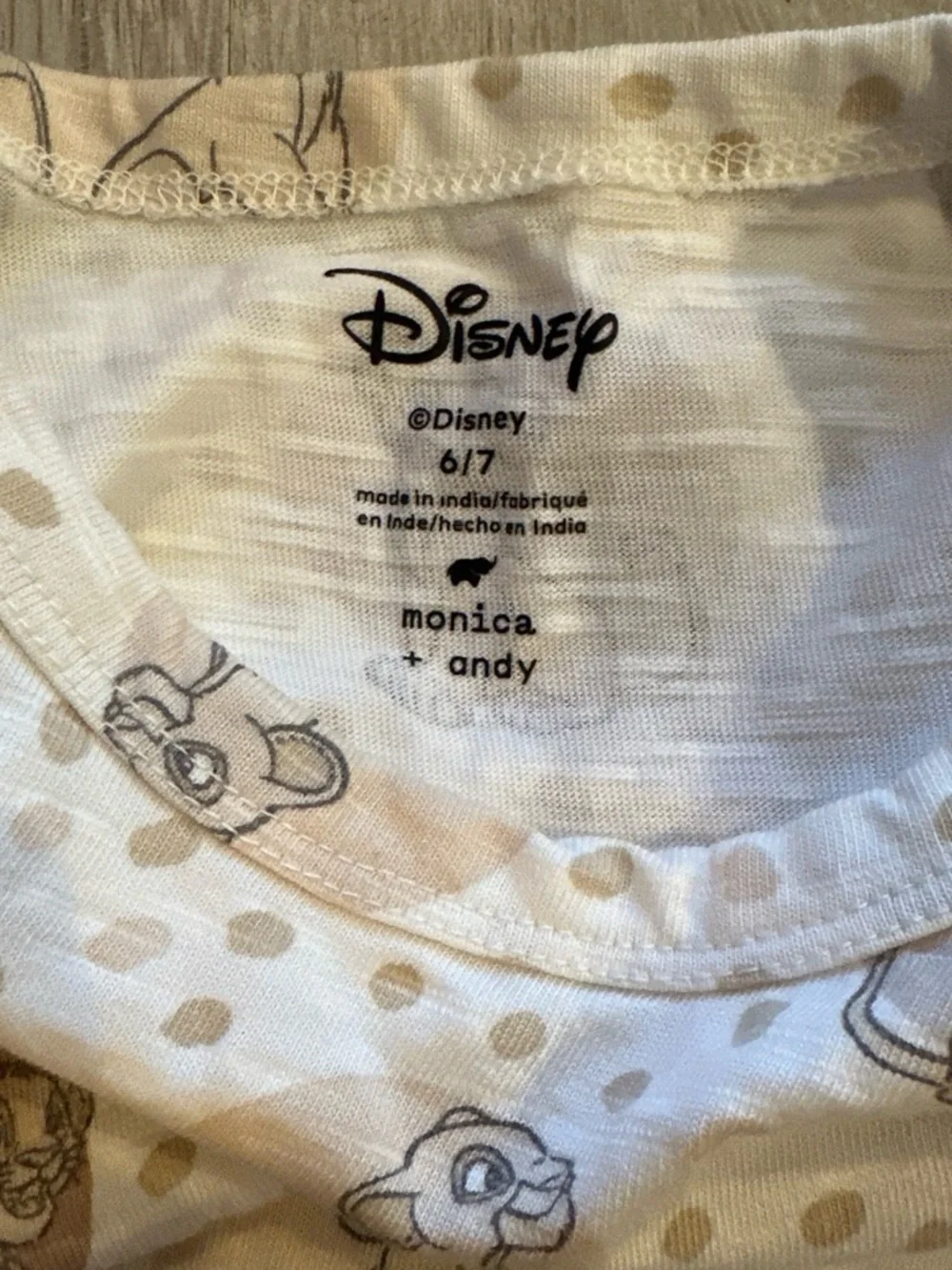 Disney Kids Short Sleeve Tee in Beige with Lion King Print